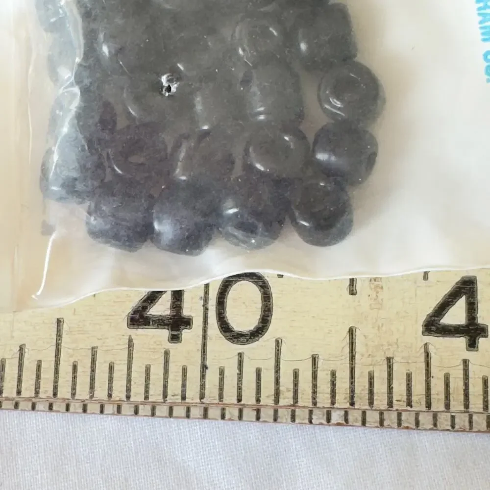 117 grams Black & White Rocaille Glass Seed Beads Opaque Round Tandycrafts